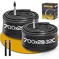 2 Pack 700 x 28-32C Road Bike Tubes, Bicycle Tube Compatible with 700 x 28C/29C/30C/31C/32C Bike Tire, Butyl Rubber Inner Tub