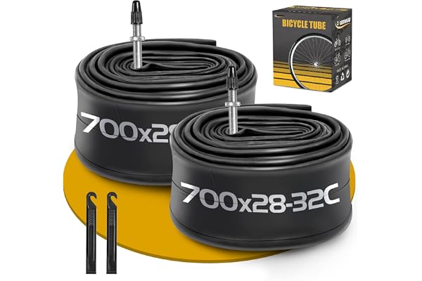 2 Pack 700 x 28-32C Road Bike Tubes, Bicycle Tube Compatible with 700 x 28C/29C/30C/31C/32C Bike Tire, Butyl Rubber Inner Tub