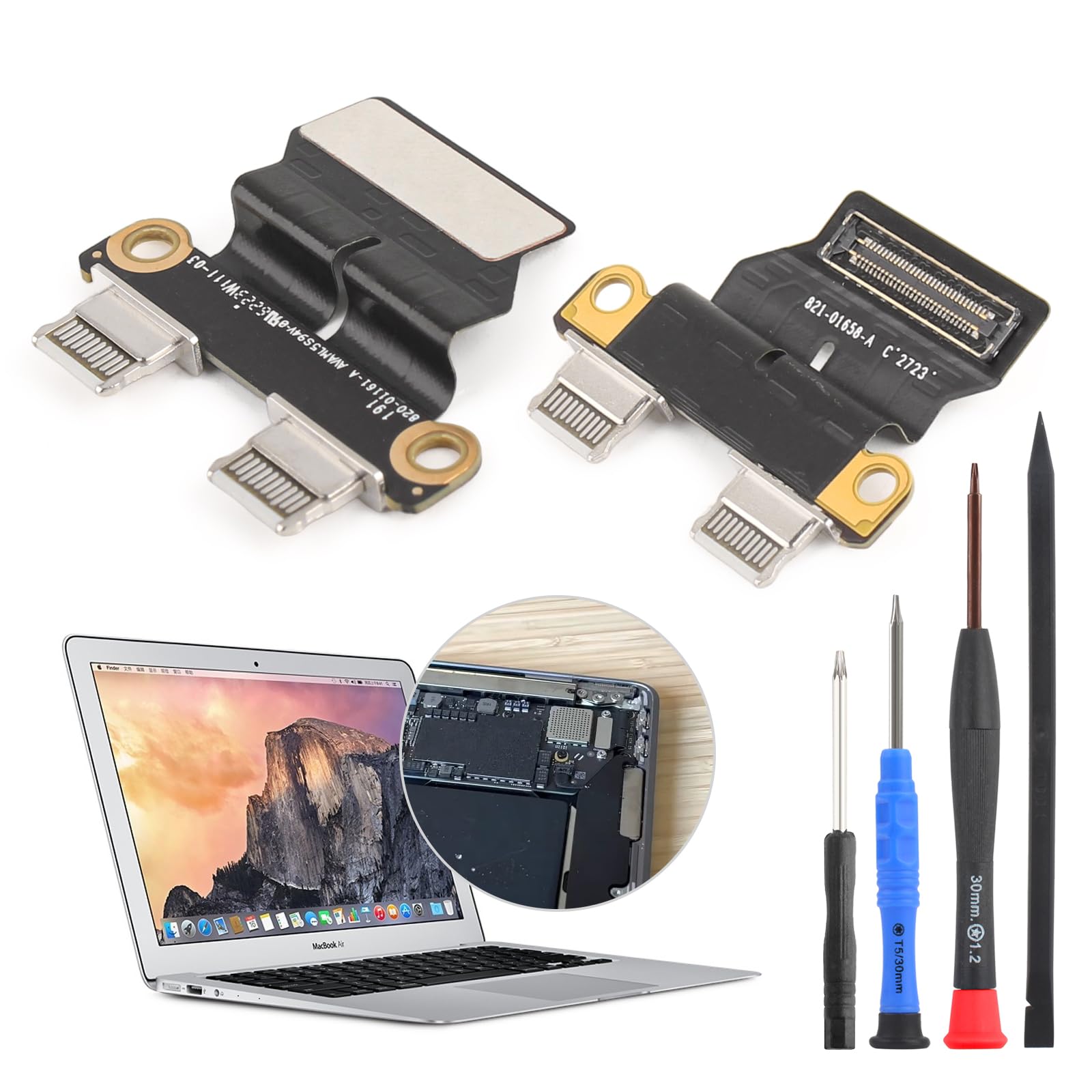 Photo 1 of Compatible with Mac Book Air 13" A1932 2018 2019 DC in Power Jack Connector for MacBook Air 13" A2179 A2337 2020 I/O USB-C Board Charging Port Replacement Assembly Accessories with Repair Tools