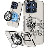 Lotadilo for Moto G Stylus 5G 2025 Case for Women, Skull | Compatible with MagSafe, Magnetic Ring Holder Stand, TPU Protective Cover, Cute Kawaii Aesthetic Designs for Women and Girls