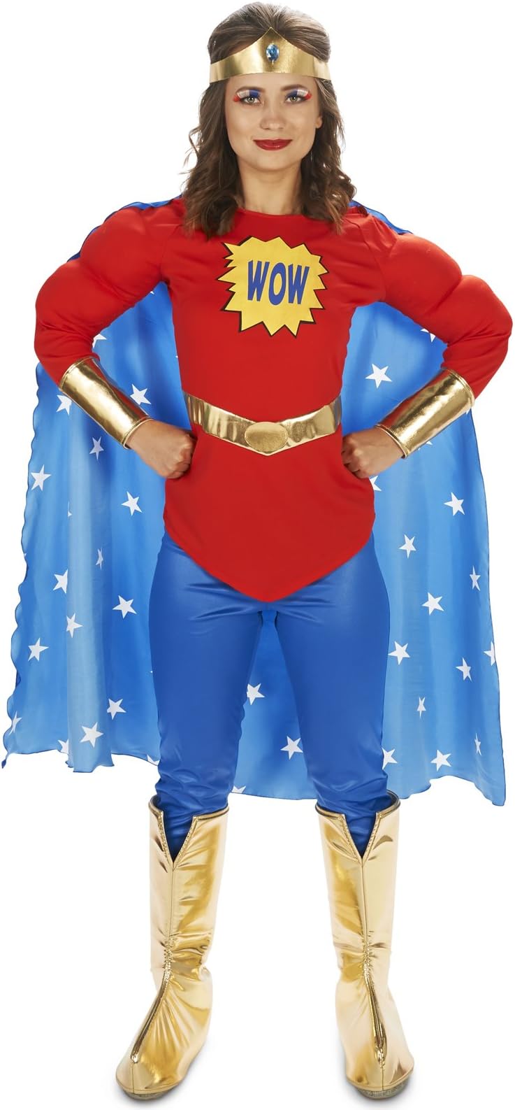 Pop Art Comic Super Woman - WOW with Leggings Adult Costume