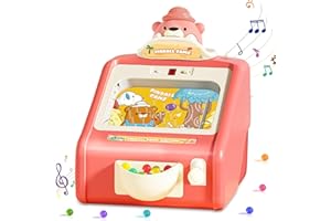 ABVSAB Pinball Machine for Kids,Toddler Toys for 3 4 5 6 7 8 Year Old,Electronic Arcade Tabletop Pinball Game for Boys and Girls 3-12 Ages，Lights and Music with 30 Pinballs，Ideal Gifts for Kids (Pink)