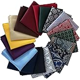 18 Pack Men's Pocket Squares, Soft Hankies Premium Mens Pocket Square Handkerchiefs Set
