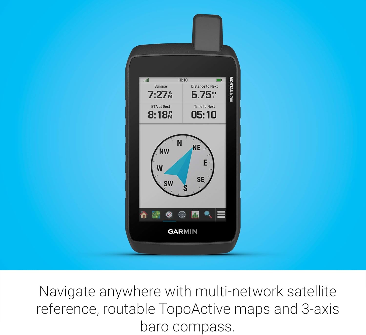 Garmin Montana 700, Rugged GPS Handheld, Routable Mapping for Roads and Trails, Glove-Friendly 5" Color Touchscreen