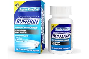 Bufferin Aspirin 325mg, Pain Reliever & Fever Reducer, with 3 Buffering Agents Relieves 7 Types of Pain: Headaches, Back Ache, Arthritis, Muscle Aches & More, for Adults, 130 Coated Tablets, 1-Pack
