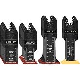 LEILUO 15Pcs Oscillating Tool Blades for Wood Metal, Multitool Blades Set | Titanium, Japanese Teeth Fast Cut, 70mm Extra Long, Oscillating Saw Blades, Compatible with DeWalt, Makita, Milwaukee &amp; More