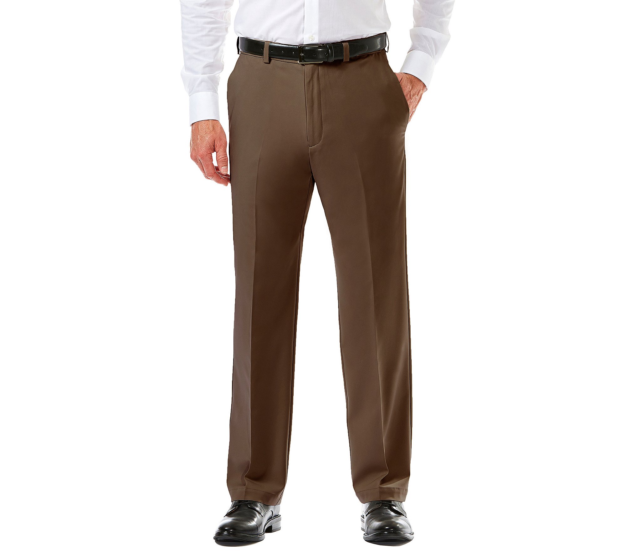 haggar men's 21 wale stretch corduroy expandable waist classic fit plain front pant
