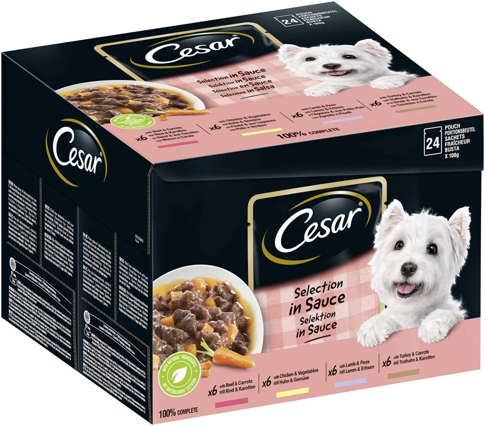 Cesar Pouch Deliciously Fresh Favourites In Sauce 24x100g