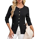 GRACE KARIN Women Sweater Blazers Business Casual, Button Up Knit Cardigan Sweaters, Long Sleeve Peplum Tops for Women Trendy