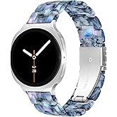 G-ficu Resin Band for Samsung Galaxy Watch 8 Band 40mm 44mm/Galaxy Watch 8 Classic Band 46mm Women Men, Lightweight Replacement Bracelet Strap for Samsung Watch 8 Bands-Navy Blue