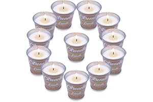 SEVEN MOONS 12 Pack Citronella Candle Set Made with Citronella Oils and Natural Soy Wax, 140 Hour Burn Time, 2 oz Small Coffee Brown Bucket Candles for Patio, Home, Backyard, Camping