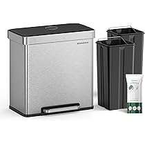 Amazon.com: SONGMICS Kitchen Trash Can, 16 Gallon (2 x 8