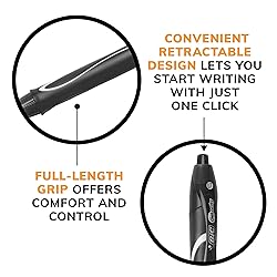 BIC Gelocity Quick Dry Black Gel Pens, Medium Point