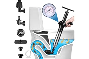 Luney Toilet Plunger, Snake Drain Clog Remover Tool, High Pressure Air Drain Blaster Gun with Visual Barometer, Toilet Unclogger Tool, Air Plunger for Toilet Bathroom, Sink, Kitchen, Floor Clogged