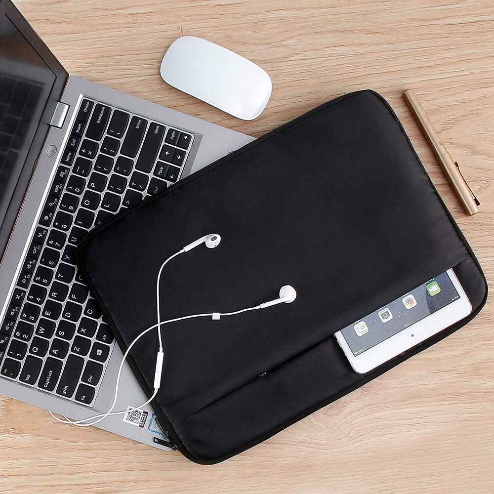 Laptop Sleeve 13-13.3 Inch,ATailorBird Ultra-Light Notebook Ultrabook Protective Bag Case Water-Resistant with Hiding Handle Fit 13 Inch MacBook/Acer/Asus/Dell/Lenovo/HP/Samsung Black