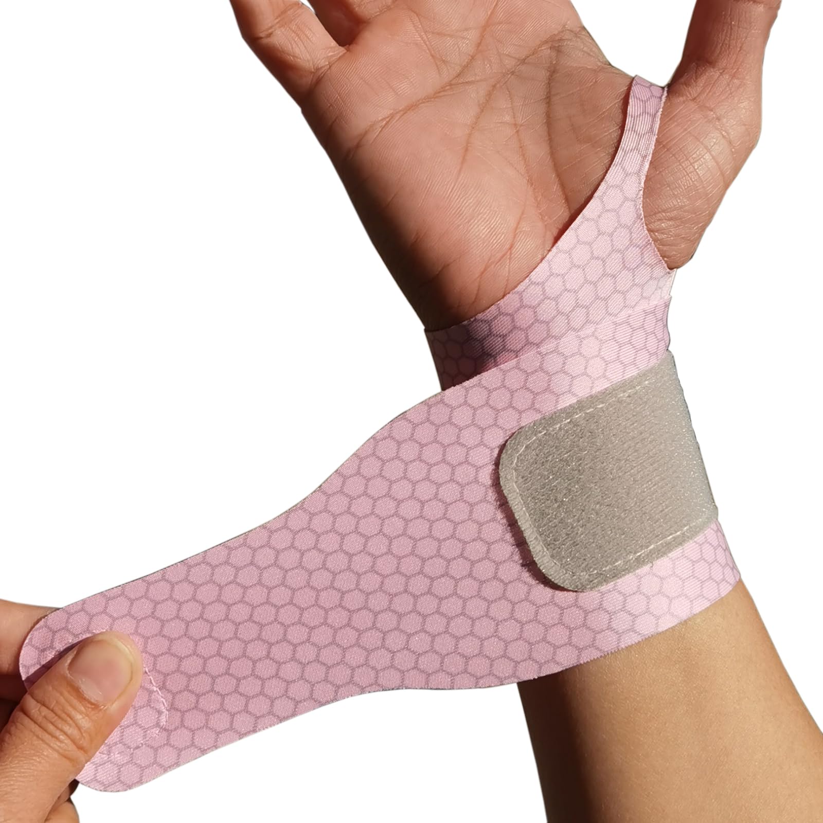 Eroilor Breathable and Lightweight Wrist Support for Carpal Tunnel Support, Pain Relief, Compression Wrist Brace Wraps at Work, Adjustable Wrist Guard - Pink