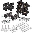 POWERTEC 71174 T Track Knob Kit, 5/16-18 Threaded Bolts and Washers, 46 Piece Set, T Slot Bolts, T Track Accessories for Woodworking Jigs and Fixtures