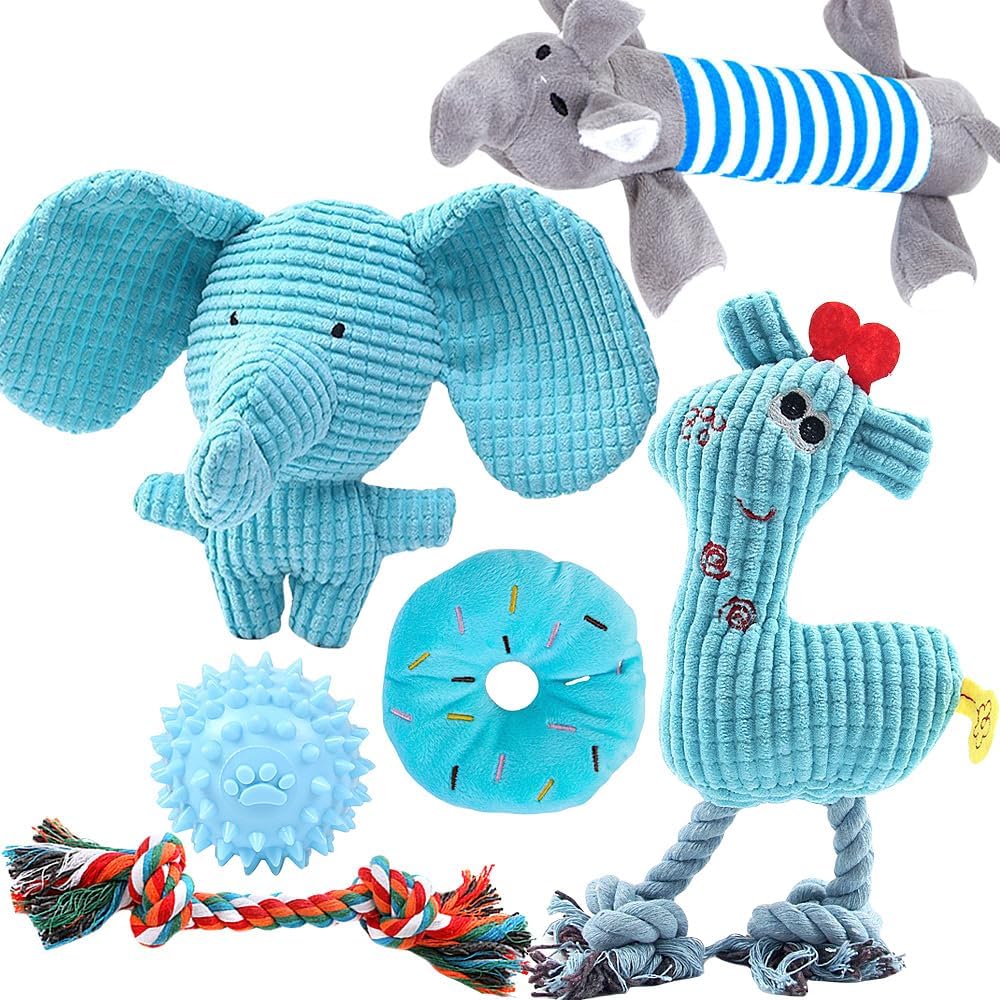 Speedy Panther 6Pcs Dog Toys Small Dogs Puppy Teething Plush Set