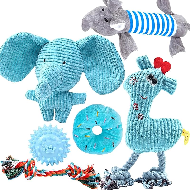Speedy Panther 6Pcs Dog Toys Small Dogs Puppy Teething Plush Set