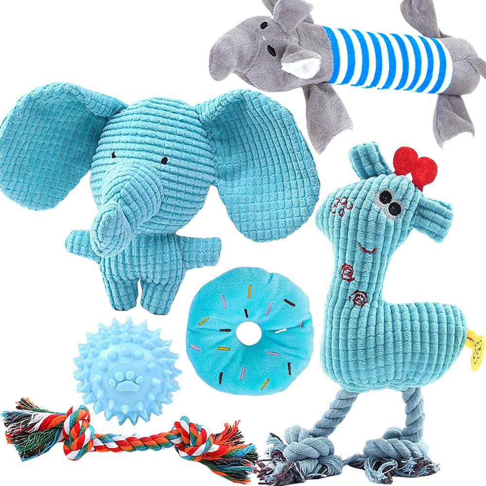 Speedy Panther 6Pcs Dog Toys for Small Dogs, Puppy Teething Toys From 8 Weeks, Puppy Chew Toys, Plush Dog Toys Set for Small Medium Dogs
