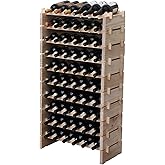 fdjamy Wine Rack Solid Wood Stackable Storage Wooden Wine Rack Wine Cabinet (60 Bottles, Natural Color)
