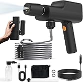 ABLEMARK Foldable Cordless Pressure Washer with Battery & Car Charger, 249PSI Portable Power Washer Gun with 16.4 FT Hose & 5-in-1 Nozzle Handheld High Pressure Cleaner for Car Bicycles Camping Patio
