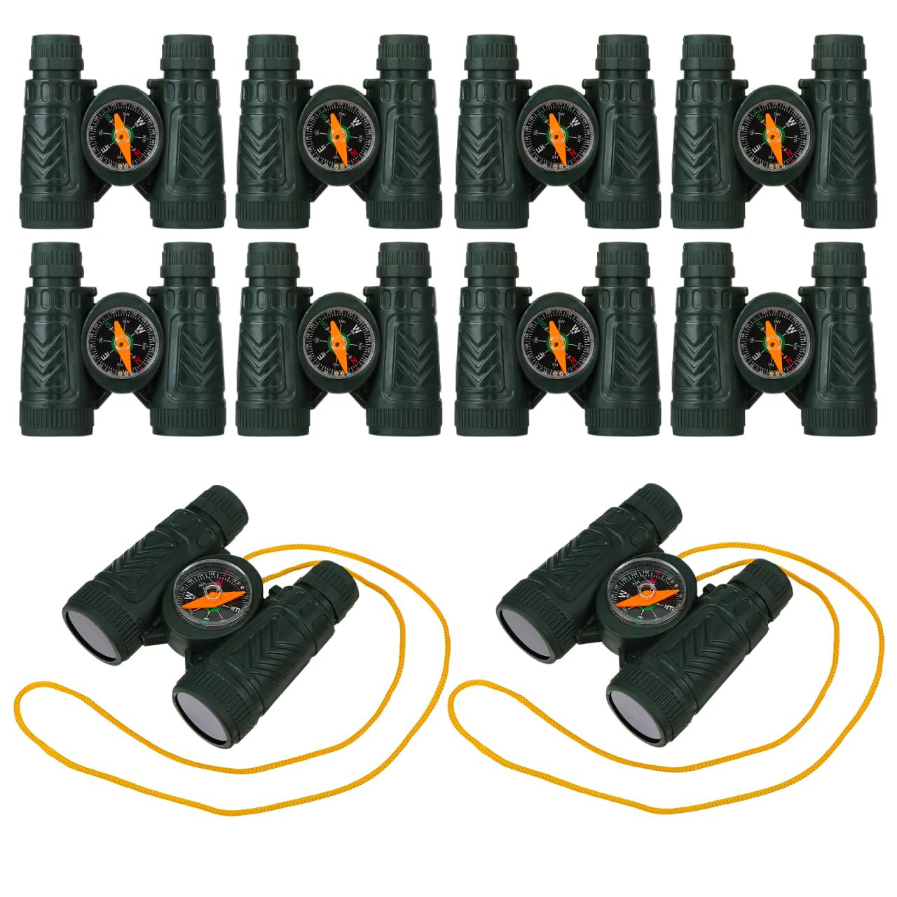 Mini Telescope 10Pcs Toy Binoculars for Kids with Compass - Portable Outdoor Adventure Gear for Children Sightseeing and Learning