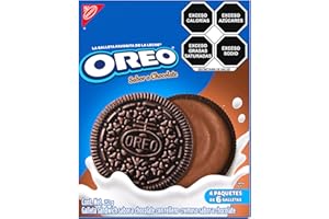 Oreo Galletas Sabor a Chocolate con Relleno con Sabor Chocolate, 252 gr, Caja con 4 Paquetes de 6 Galletas, 63 gr cada uno