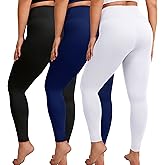 VALANDY Creamlush 3 Pack Plus Size Leggings for Women-High Waisted Soft Stretchy Yoga Pants,L-5XL