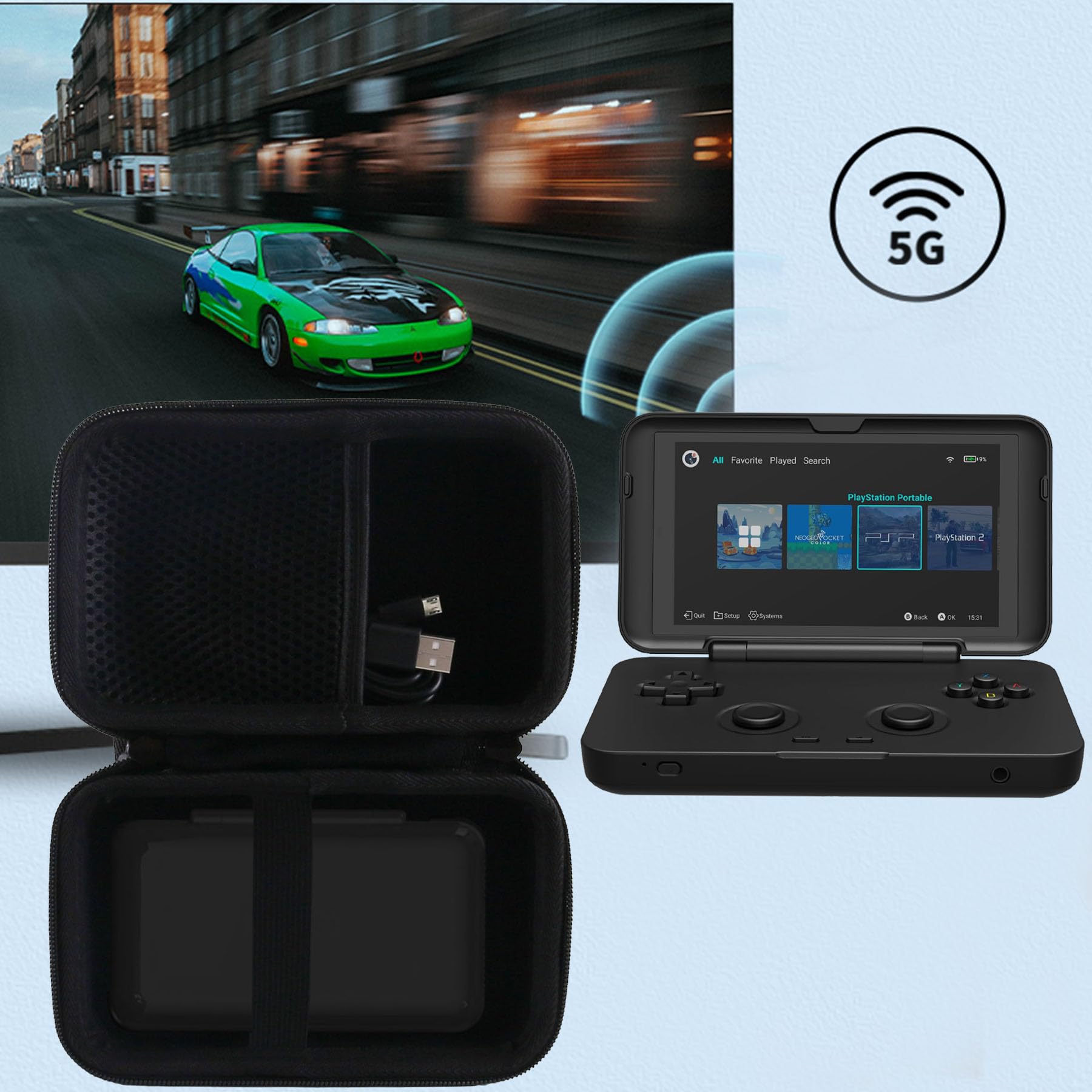 WERJIA Hard Carrying Case Compatible with Retroid Pocket 2S/Retroid Pocket Flip Retro Game Handheld Console