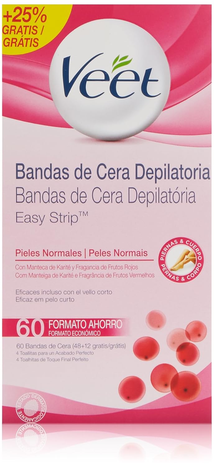 Veet Cera Fría Depilatoria Piel Normal 60 bandas: Amazon.es: Belleza