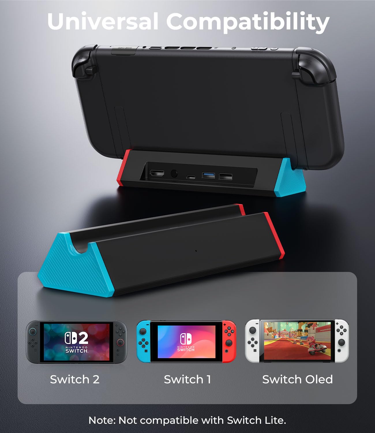 Antank Docking Station Kompatibel mit Nintendo Switch 2/1/OLED, Tragbare TV Dock mit 4K@60Hz HDMI Ausgang/100W Typ-C Ladeeingang/USB, Switch 2 Ladestation Ständer Offizieller Ersatz 8