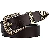 ALAIX Belts for women Women's Belts Silver Gold Buckle leather belts Black Western belts Jeans Pants belts for women