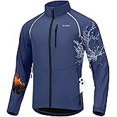Bikewa Men's Winter Cycling Jackets Thermal Warm Water Resistant Bike Running Windproof Jacket