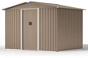 Kullavik 8FT x 6FT Outdoor Storage Shed,Waterproof Metal Tool Shed with Lockable Sliding Door and Air Vents,Metal Storage Shed for Garden,Backyard,Patio,Lawn