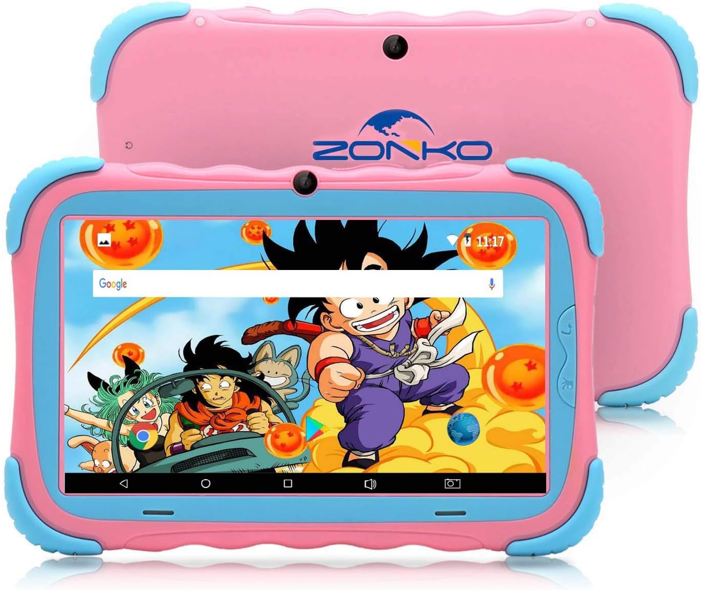 7 inch Android 7.1 Kids Tablet IPS HD Screen 1GB/16GB Babypad Edition PC with WiFi and Camera and Games Google Play Store Bluetooth Kids-Proof Case GMS Certified with Charger-Pink