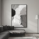 Extra Large Framed Abstract Wall Art for Living Room, Oversized Vertical Canvas Prints Paintings Artwork for Walls, Minimalist Black White Big Size Pictures for Hallway Entryway Wall Decor 40x60 In