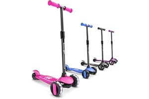 6KU Scooter for Kids Ages 3-10 with Flash Wheels, Kids Scooter 4 Adjustable Height, Toddler Scooter Extra-Wide PU LED Wheels, 3 Wheel Scooter for Kids for Girls & Boys Learn to Steer…