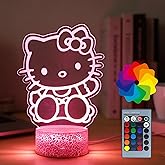 THOAML Cat Night Light - 16 Colors Change Decor Kitty Cute Lamp with Remote, Dim Control, 3D Illusion LED Night Lights for Christmas Birthday Party Decoration Gifts