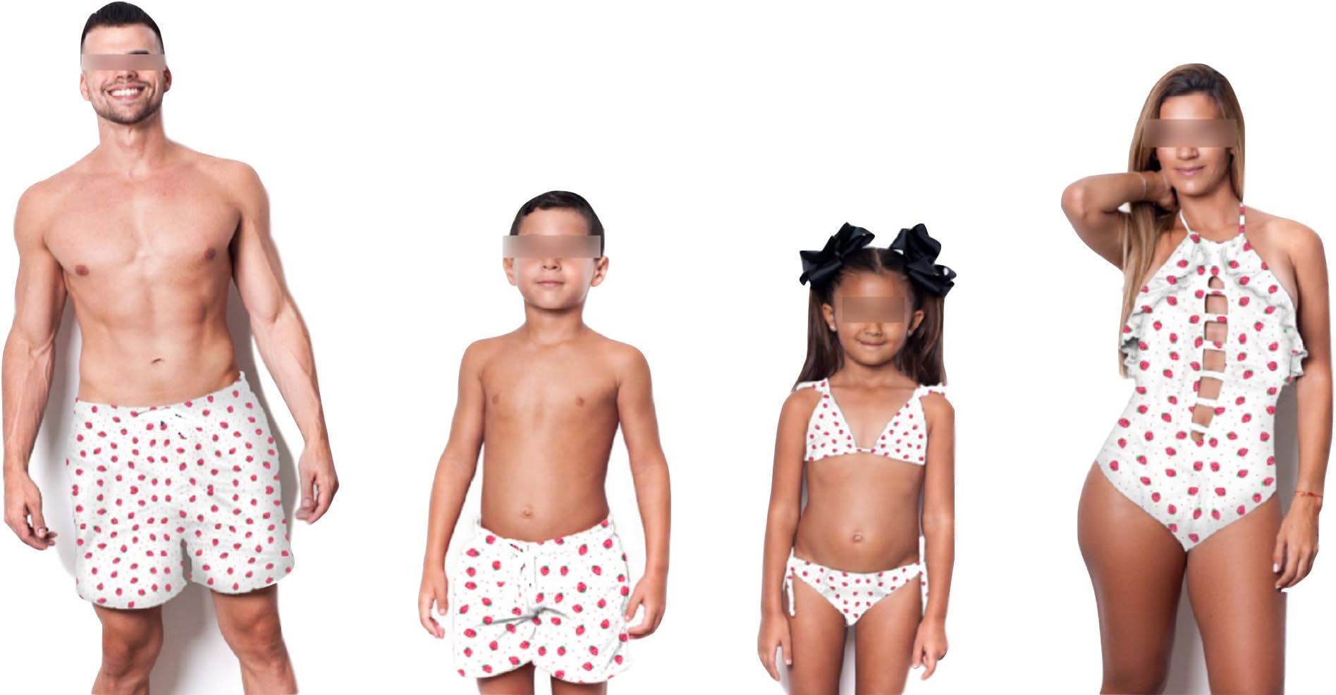 Family Swimwear One Piece Swimsuits Strawberry Printed Monokini for Mommy and Me Bathing Suits