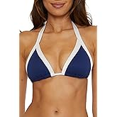 Trina Turk Womens Courtside Triangle Bikini Top, Adjustable, Tie Back, Swimwear Separates for Women