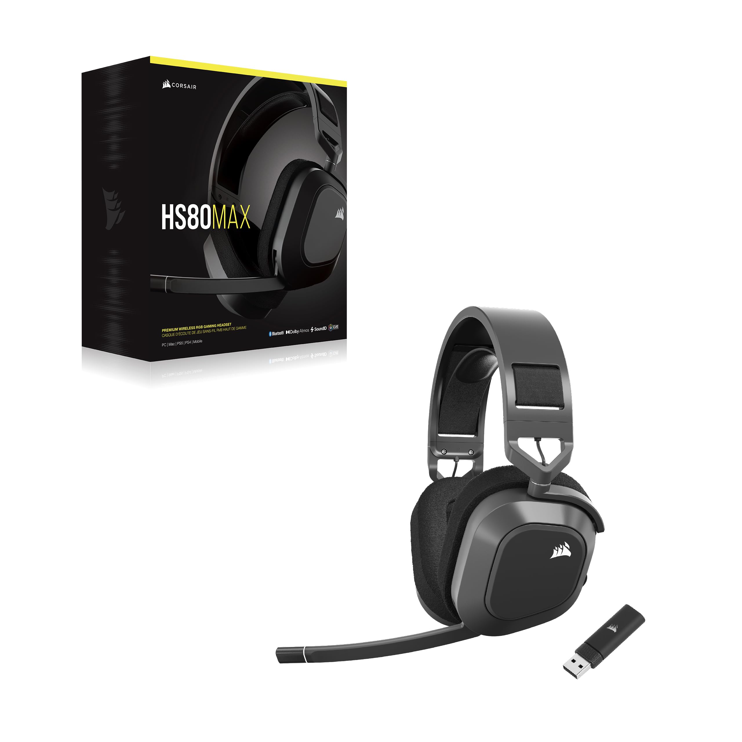 Corsair HS80 MAX Wireless Multiplattform-Gaming-Headset – Stahlgrau 9