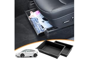 Maxetodo 2 Pack Under Seat Storage Box for Tesla Model Y - Anti-Slip Front Seat Organizer, Durable Tesla Model Y Accessories Model Y 2024 2020-2025, Tesla Model Y Under Seat Storage