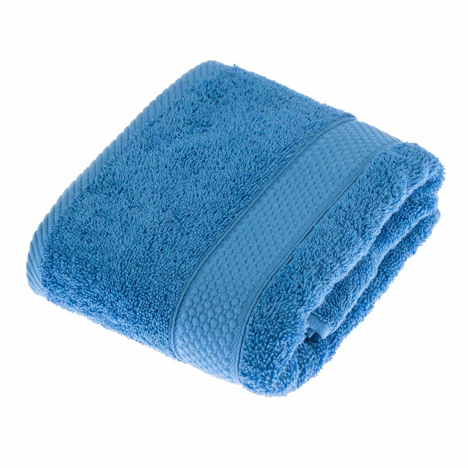 HOMESCAPES Cobalt Blue Turkish Cotton Hand Towel Super Soft Thick & Absorbent 500 GSM Towel Heavy Weight for everyday Luxury
