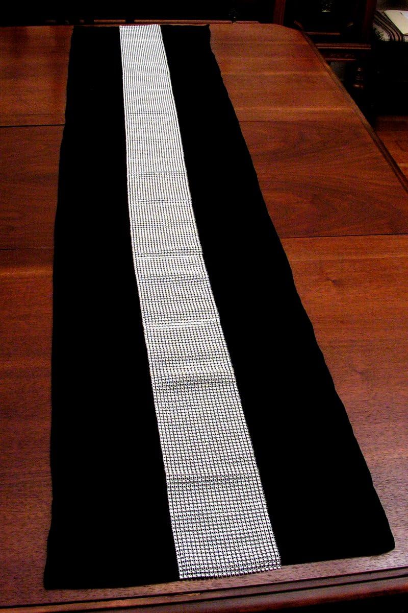 Black Velvet and Silver Jeweled Table Runner 72 inch Home