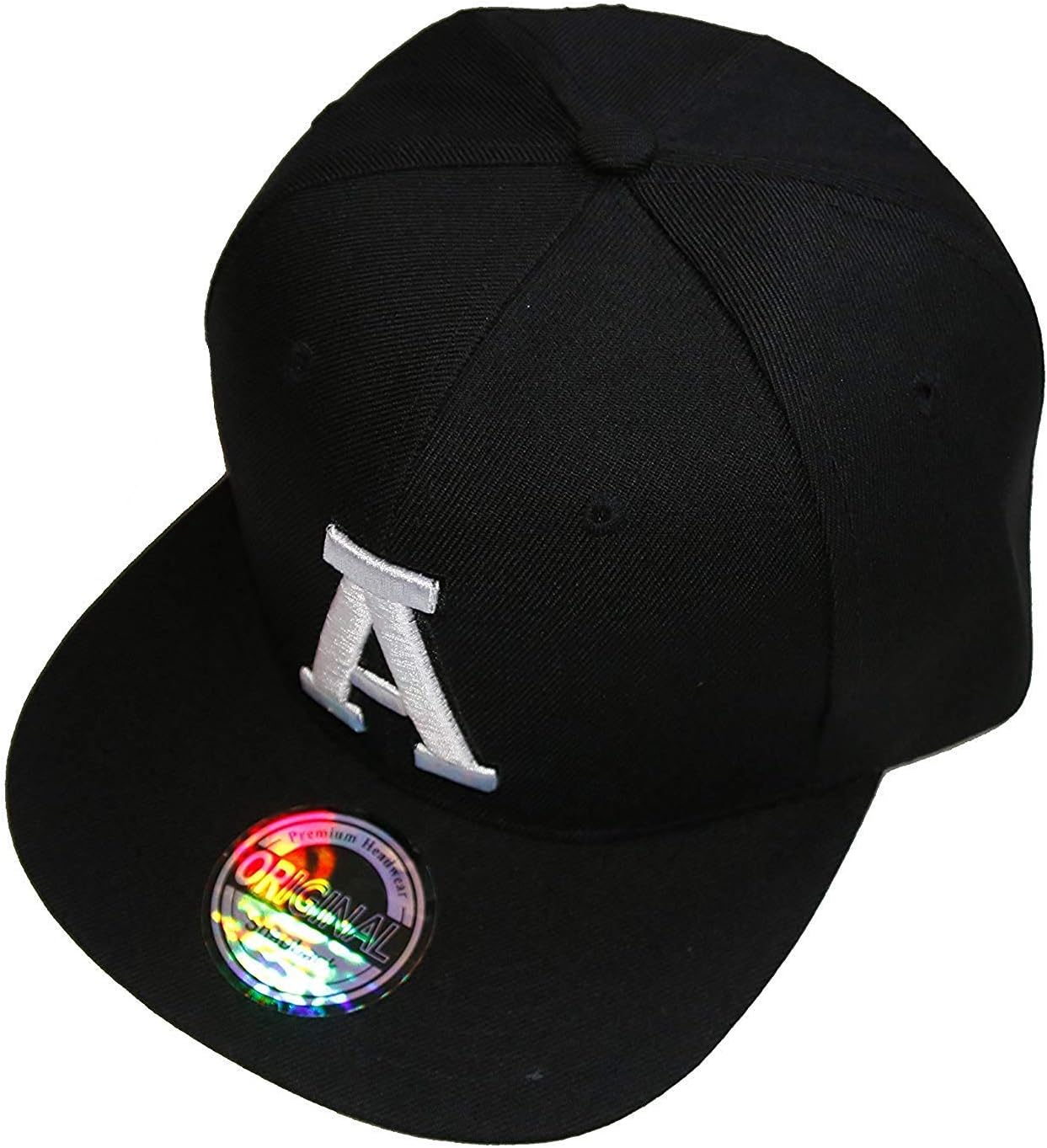 Lettering Initials Snapback Cap Black & White
