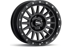 RockTrix RT113 17 inch Wheel Compatible with Jeep Wrangler JK JL 17x9 5x5 Wheels (+12mm Offset, 5.5in Backspace) 5x5 PCD, 71.5mm Bore, Black, Also fits Commander Grand Cherokee Gladiator JT Rims