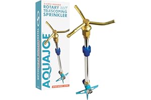 Aqua Joe AJ-ISTAS Indestructible Brass 3-Arm Rotating Sprinkler w/Telescopic Spike up to 31 Inches