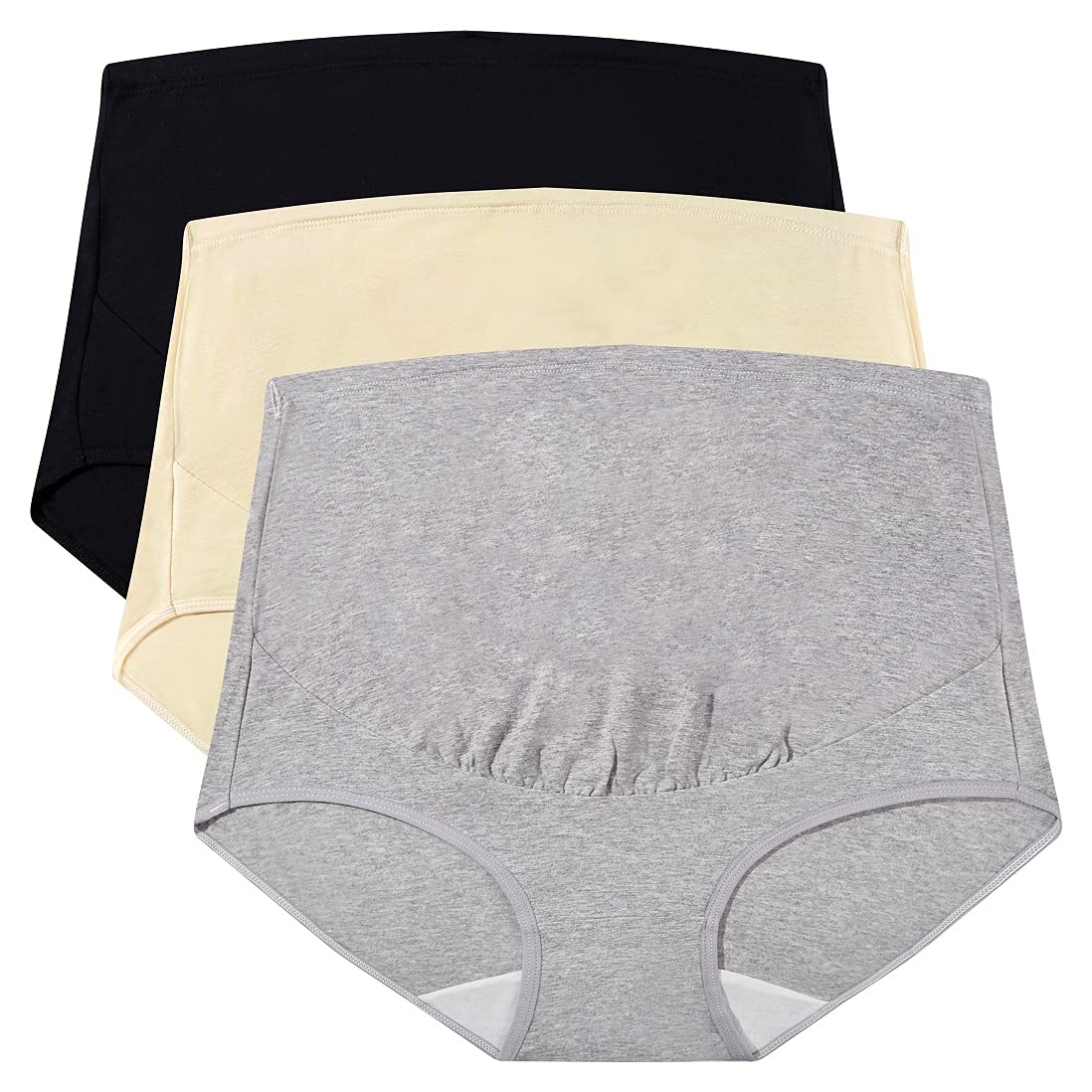 Mama Cotton Mutande Donna Vita Alta Senza Cuciture – Pacco Da 3, Intimo Seamless Traspirante In Cotone, Perfetto Per Maternità E Pelle Sensibile