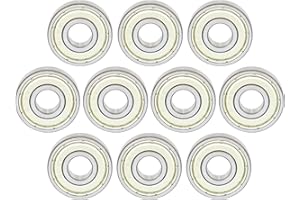 KABOBEARING 10 Pcs 608ZZ Double Metal Seal Bearings 8x22x7mm,Z3V3 High Speed Sealed Miniature Bearings.